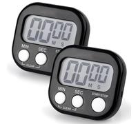 Temporizador de Cocina, Digital Temporizador Cocina con Magnético con Alarma Fuerte y Pantalla LCD Grande 2 Piezas para Estudiar Trabajar Hacer Ejercicio Cocinar