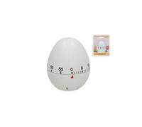 Temporizador de Cocina en Forma de Huevo, Blanco, 7x5x5 Centímetros, Reloj Mecánico para Cocinar