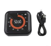 Temporizador de cocina giratorio, temporizador analógico visual con funcionamiento silencioso, herramienta mecánica de gestión del tiempo para cocinar, leer y estudiar (nuevo negro)