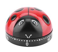 Temporizador de cocina Ladybug Temporizador mecánico de cuerda No se necesitan pilas Alarma fuerte Cuenta regresiva de 60 minutos para cocinar Hornear Aulas Oficinas ABS 6x6x5cm