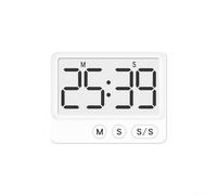 Temporizador de cocina LCD con función de alarma que ofrece modos de cuenta regresiva y cuenta atrás para cocinar, enseñar y administrar el tiempo, equipado con respaldo magnético (blanco)