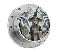 Temporizador de Cocina magnético mecánico de Acero Inoxidable 304, Alarma Fuerte de 70 dB, Base magnética, sin batería, 60 Minutos, Manual, mágico, brujería, Temporizador de Cuenta Regresiva Bohemio,