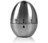 Temporizador de Cocina mecánico de Acero Inoxidable en Forma de Huevo de hasta 60 Minutos para hervir Huevos y más - Cocinar Hornear Cepillado de Dientes Alarma de Corta duración para niños y más