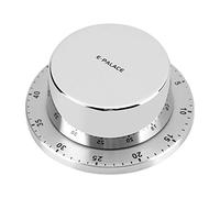Temporizador de cocina mecánico, Temporizador de cocción manual del chef con base magnética, Herramienta de cuenta regresiva para hornear con alarma incorporada - Plateado(Plata)