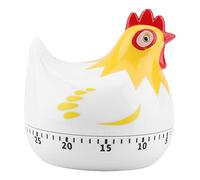 Temporizador de Cocina, Reloj de Recordatorio de Anillo Fuerte de Cuenta Atrás Duradero para Cocinar Hornear (patrón de Gallina)(Blanco)