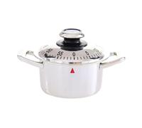 Temporizador de cocina: temporizador mecánico de 60 minutos, en forma de olla de acero inoxidable | Sonido fuerte para cocinar al horno, estudiar, ejercicio, usar el dormitorio escolar en casa en