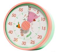 Temporizador de cocina, temporizador mecánico visual de cuenta regresiva de cocina con soporte e imán, recordatorio de estudio de horneado, reloj despertador para gestión del tiempo (verde rosado)