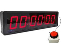 Temporizador de competición de 6 dígitos con botón de cronómetro, Temporizador de intervalos de Entrenamiento físico, Reloj de Pared Digital LED, Ideal para Gimnasio, Juegos, Carreras de Vel