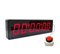 Temporizador de competición de 6 dígitos con botón de cronómetro, temporizador de intervalos de entrenamiento físico, reloj de pared digital LED, ideal for gimnasio, carreras de velocidad ( Size : 5In