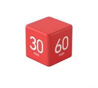 Temporizador de cubo con sensor de gravedad, 15/20/30/60 minutos de preajuste, pitido fuerte y pantalla, material ABS resistente, ideal para cocina, aprendizaje y oficina, gestión del tiempo (rojo)
