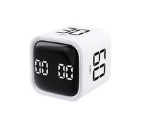 Temporizador de cubo con sensor de gravedad, temporizador de ejercicio, modos de vibración y silencio, temporizador personalizado de 5/10/30/60 minutos para trabajo, estudio, cocina (blanco)
