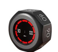 Temporizador de cubo portátil, reloj de cuenta atrás Digital con tapa for viajes, gimnasio, oficina, bonita herramienta de gestión del tiempo for niños y mujeres(Octagon white)