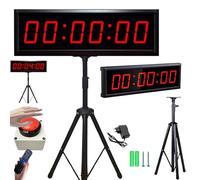 Temporizador De Cuenta Regresiva, Cronómetro para Competiciones Juegos Cronómetro Gimnasio 2.3 Pulgadas con TrípodeCronómetro Control Remoto Digital 6 Dígitos Brillo Ajustable 12/24H (Conectar)