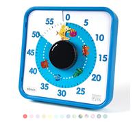 Temporizador de cuenta regresiva de 7.5 pulgadas; temporizador visual de 60 minutos y 1 hora, herramienta de enseñanza en el aula, reunión de oficina, reloj mecánico de cuenta regresiva para niños,