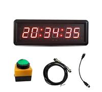 Temporizador de cuenta regresiva de desafío de juego de 6 dígitos con botón de cronómetro, temporizador de intervalo de temporizador de fitness, reloj de pared digital LED, ideal para espectáculos de