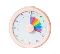 Temporizador de cuenta regresiva visual de 60 minutos para niños, diseño redondo de arco iris con modos de alarma opcionales, ForTime ForTracker educativo para aula, enseñanza, estudio, juego