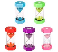 Temporizador de decoración de Set de Reloj de Arena de Color Asistente de gestión del Tiempo Temporizador de Cocina y Reloj de Arena de Aprendizaje 1, 3, 5, 10, 30 Minutos (5 Piezas)…