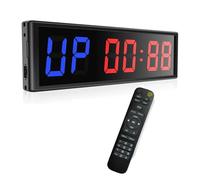 Temporizador de Gimnasio for Entrenamiento físico, Reloj con Temporizador de intervalos, cronómetro LED de 2,3 "con dígitos hacia Abajo/Arriba con Control Remoto(2.3 Inch Blue Red)