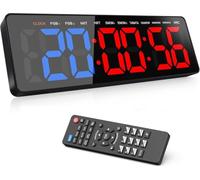 Temporizador de Gimnasio,Gym Timer, 16.5'' Reloj Gimnasio Pared, con Countdown/UP Cronómetro, Digital Wall Gym Timer con Control Remoto