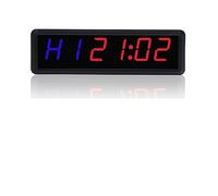 Temporizador de Gimnasio, Reloj cronómetro de dígitos 1,5 pulgadas y,8, temporizador gimnasio, intervalo LED, reloj pared cuenta regresiva Digital, Fitness for el hogar(GE2B-1.8R)