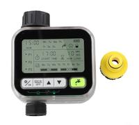 Temporizador de manguera adaptable de lluvia Espejo Pantalla LCD Controlador de riego inteligente Bloqueo infantil Sensor de lluvia IPX5 Calendario de riego flexible Fácil de usar Negro transparente