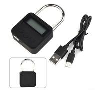 Temporizador de metal con pantalla LCD 99H Max Digital Time Lock para almacenamiento de llaves de disciplina a prueba de salpicaduras, aleación de zinc negro (negro)