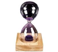 Temporizador de Reloj de Arena, Adorno de Reloj de Arena magnético Multicolor con Base de Madera y Polvo de Hierro en Flor(Dark Purple)