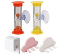 Temporizador De Reloj De Arena Con Ventosa De 2 Piezas, Soporte Para Cepillo De Dientes De 2 Piezas, Soporte Para Pasta De Dientes De 1 Pieza, Temporizador De Cepillo De Dientes Para Niños