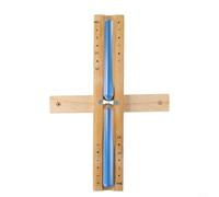 Temporizador de reloj de arena de sauna de 15 minutos para salas de vapor, yoga y ejercicio, marco de madera resistente al calor con vidrio transparente y arena marina blanca, 12.6 x 3.94 x (azul)