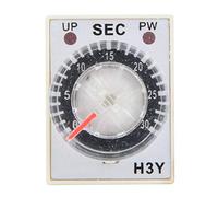 Temporizador de retardo H3Y-2 Interruptor de control de tiempo AC 24V 8 pines Rango de tiempo ajustable Retardo 60S Cobre galvanizado para control industrial(30S)