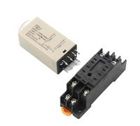 Temporizador de retardo H3Y-2, interruptor de relé de tiempo DPDT, perilla giratoria ajustable, CA 220 V, CC 12 V 24 V, 0-60 minutos/segundos, con base de enchufe.(DC24V,0-60S)