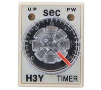 Temporizador de retardo H3Y-4 12/24VDC 220VAC con enchufe Base botón giratorio de retardo de encendido 1-60 segundos 1-60 minutos relé de tiempo de sincronización 14 pines(AC220V,60 Minutes)