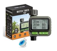 Temporizador de riego automático con Pantalla LCD Grande - Modo Manual/automático, función de retardo por Lluvia, Incluye 1 Divisor de Agua de 3/4 de Pulgada en Forma de Y