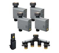 Temporizador de riego inteligente Orbit 21207 B-hyve Gen 2 (paquete de 4), con concentrador Wi-Fi y divisor de manguera en Y