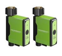 Temporizador de riego Inteligente Zigbee para jardín, Pack de 2 Unidades con medidor de Flujo de turbina Integrado,Compatible con Tuya Smart Life Home Assistant ZHA y Z2M