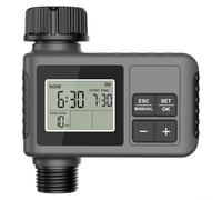 Temporizador de riego programable con modo de retardo de lluvia y funcionamiento manual, soporta programación personalizada para riego de jardín, pantalla LCD grande para monitoreo y control (14 mm)