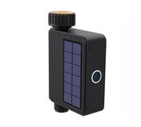 - Temporizador de riego solar inteligente con sensor de suelo, controlador de riego WiFi, medidor de flujo integrado, impermeable IP65, rango de 100 m para jardín