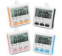 Temporizador Digital Cocina de 24 Horas,4 Piezas Time Timer,Cronometro Cocina de 4 Colores,Reloj Cocina Digital Aplicar Para Horno Cubo de Rubik Ducha Baño Maestros Gimnasio Aula Para Niños(6 Botones)