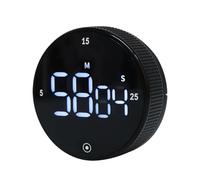 Temporizador Digital de Cocina con Gran Pantalla LED - Ajuste Rápido con Dial Giratorio y Modos Preestablecidos 5/15/25 Min para Cocina, Estudio y Técnica Pomodoro - Temporizador Magnético Ideal para