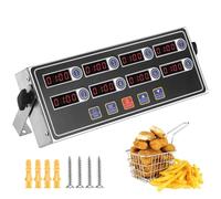 Temporizador digital de cocina de 8 canales, temporizador comercial de acero inoxidable para restaurante con pantalla LED ultra grande, alarma ajustable fuerte, cuenta regresiva precisa para múltiples