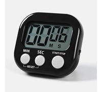 Temporizador digital de cocina magnético, cronómetro con reloj, temporizador para hornear, cocina, estudio, entrenamiento, reloj de cuenta atrás (blanco y negro)