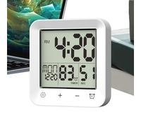 Temporizador Digital de Ducha para baño - Reloj de Cuenta atrás Resistente al Agua, Temperatura Interior | Herramienta de gestión del Tiempo de Alarma Visual para cocinar reunio