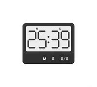 Temporizador digital LCD grande con alarma para cocinar, estudiar y hacer ejercicio con modos de cuenta regresiva y cronómetro y parte trasera magnética para una fijación segura (negro)