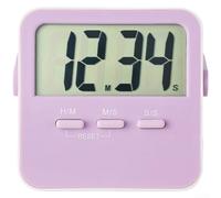 Temporizador digital multifunción con cronómetro de cuenta regresiva y cuenta atrás para estudio de cocina y actividades de fitness con parte trasera magnética y soporte (morado)