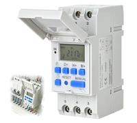 Temporizador Digital Programable 220V 15A, Carril DIN LCD, Piscina y Riego | Reloj programador piscina para iluminación, riego, termo y electrodomésticos, 16 programas, memoria, LCD clara y modo manual