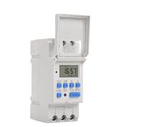 Temporizador digital programable en carril DIN 2P 220VAC 12V/24V DC 15A 16 horarios de encendido y apagado 15min-24h -10-40℃(DC12V)