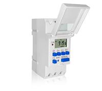 Temporizador digital programable, pantalla LED, relé temporizador de carga tranvía, 16 A AC220 V/50/60 Hz, 16 on y 16 off, temporizador electrónico adecuado para varios electrodomésticos
