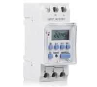 Temporizador digital Rail DIN, temporizador carril DIN digital con pantalla LCD, riel DIN para lámparas de pie, luces de neón (blanco)