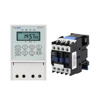 Temporizador digital semanal blanco de 220 V/25 A con contactores, pantalla LCD monofásica o trifásica, 1 min ~ 168 h, montaje en riel DIN, memoria de apagón.(Timer 5011 Contactor)