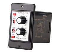 Temporizador Doble con Control de Perilla, Interruptor de Tiempo Ajustable 6S - 60M, Relé de Alta Precisión - Carcasa Plástica Impermeable, Uso en Circuitos de Control Automático (12 V CC.)